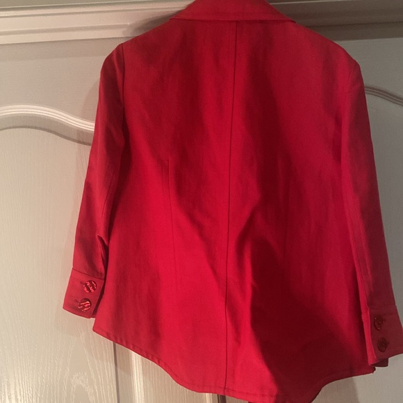 Dana Buchman Red Linen Blazer - Picture 4 of 9